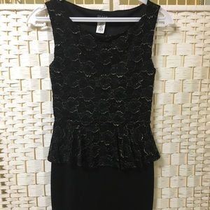 METTALIC PEPLUM DRESS